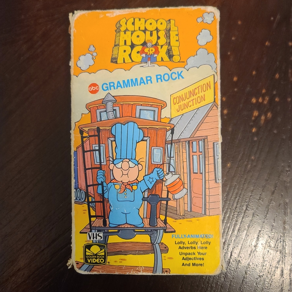 Vintage Schoolhouse Rock VCR VHS Tape Movie Grammar Rock 1987 ORIGINAL